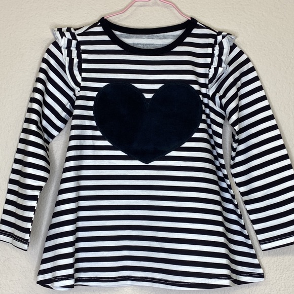 First Impressions Girl's Striped Heart Top & Soft Pull-On Pants NWT - Picture 2 of 11